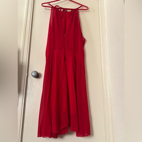 GYK Brand XXL Red Chiffon Dress - Picture 4 of 10